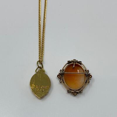 Cameo Brooch and Disney AAi Cameo Necklace