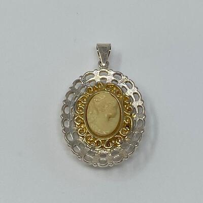 Double-Sided Jewel and Cameo Pendant
