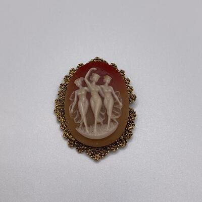 Vintage OmbrÃ© Colored Cameo Pin