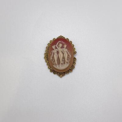 Vintage OmbrÃ© Colored Cameo Pin