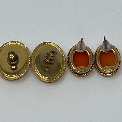 Two Vintage Pairs of Cameo Earrings