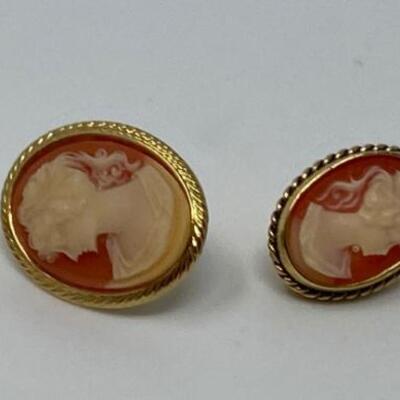 Two Vintage Pairs of Cameo Earrings