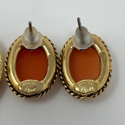 Two Vintage Pairs of Cameo Earrings