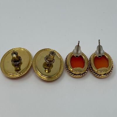Two Vintage Pairs of Cameo Earrings