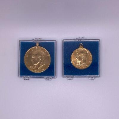 Two Gold Plated Commemorative Coins