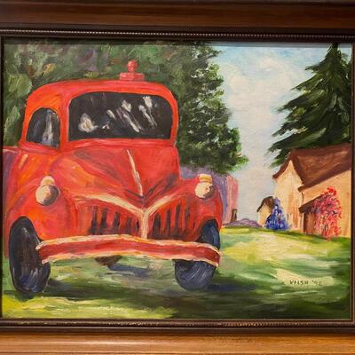 Red Truck Art by Dorothy Walsh