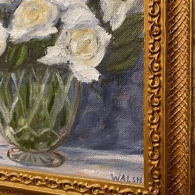 White Roses Art by Dorothy Walsh