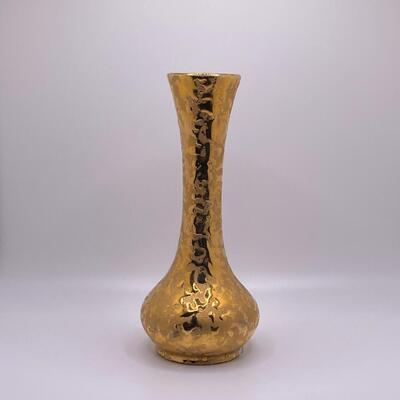 Vintage Dixon Art Studios Weeping Gold; 22kt Gold-Dipped/Painted Bud Vase 6.25â€T