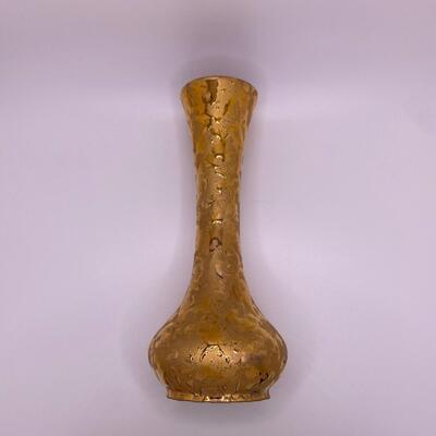 Vintage Dixon Art Studios Weeping Gold; 22kt Gold-Dipped/Painted Bud Vase 6.25â€T