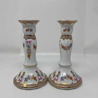 Pair of Limoges France Candle Holders