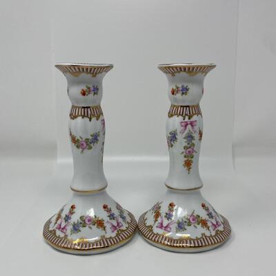 Pair of Limoges France Candle Holders
