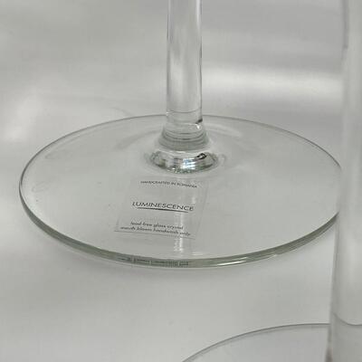 Set of Eight Romanian Luminescence Crystal Glasses