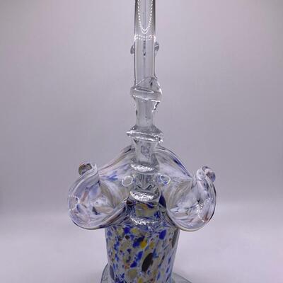Venetian Style Glass Basket Multi-Color