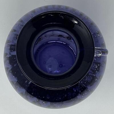 Deep Violet Glass Bubble Art Vase