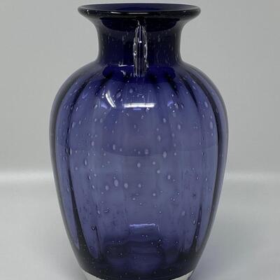 Deep Violet Glass Bubble Art Vase