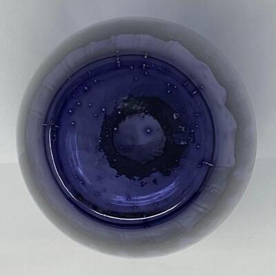 Deep Violet Glass Bubble Art Vase
