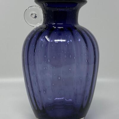 Deep Violet Glass Bubble Art Vase