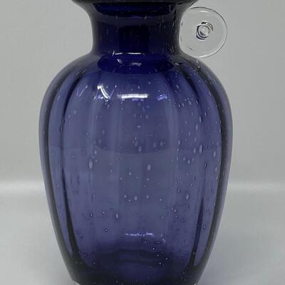 Deep Violet Glass Bubble Art Vase