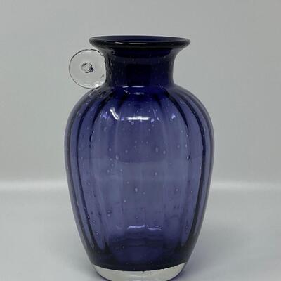 Deep Violet Glass Bubble Art Vase