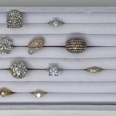 Collection of Vintage Costume Jewelry Rings