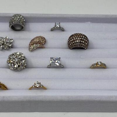 Collection of Vintage Costume Jewelry Rings