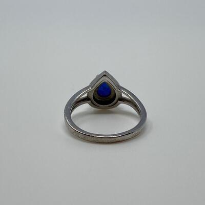 Silver Ring with Pear-Shaped Opal Stone