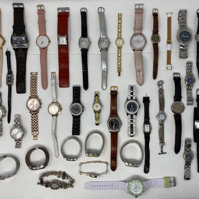 Assortment of Watches Including Nine West, Zoo York, Activa, Guess, Roxy, J. Jill, 40 Nine, Tommy Hilfiger, Nautica, Chico's,...