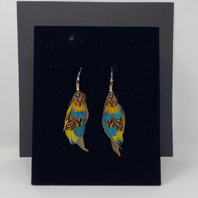 Authentic Quail Feather Dangle Earrings