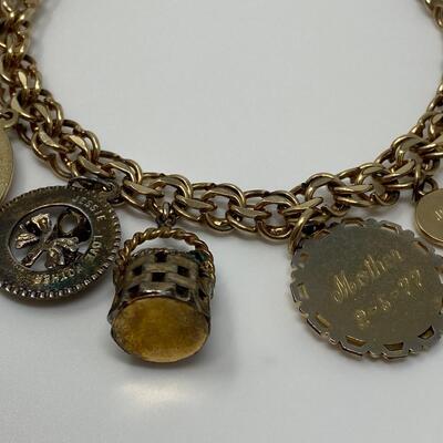 12K Gold Filled Chain Bracelet with 14K Charms