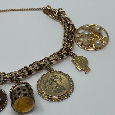 12K Gold Filled Chain Bracelet with 14K Charms