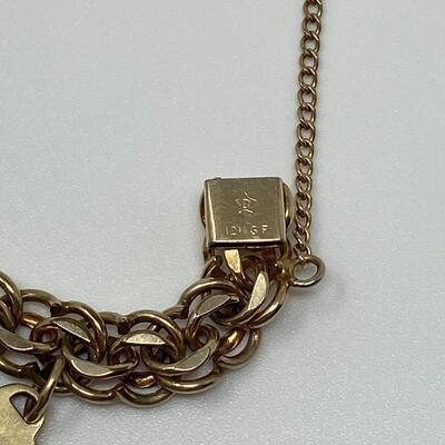 12K Gold Filled Chain Bracelet with 14K Charms