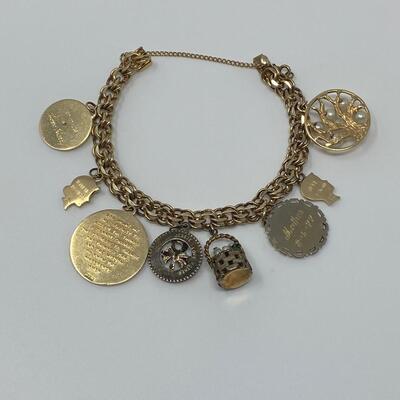 12K Gold Filled Chain Bracelet with 14K Charms
