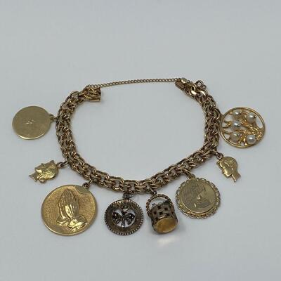 12K Gold Filled Chain Bracelet with 14K Charms