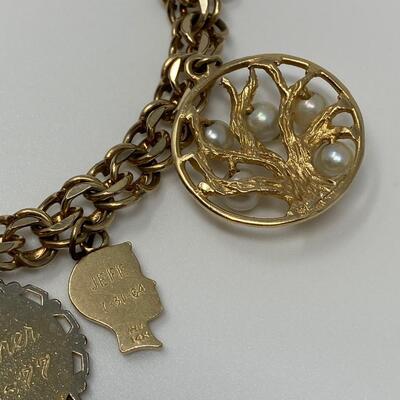 12K Gold Filled Chain Bracelet with 14K Charms