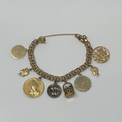 12K Gold Filled Chain Bracelet with 14K Charms