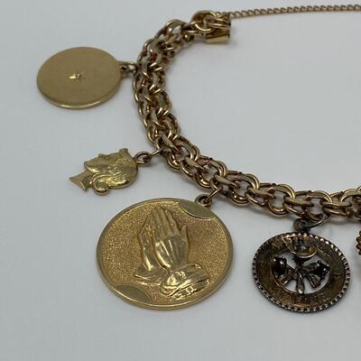 12K Gold Filled Chain Bracelet with 14K Charms