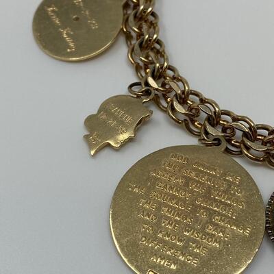 12K Gold Filled Chain Bracelet with 14K Charms