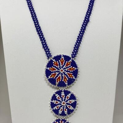 The Blue and White Microbead Necklace