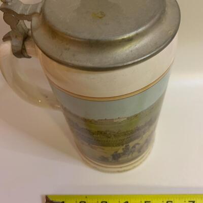 Vintage Gerz Oktoberfest Battlefield German Beer Lidded Stein - 9â€ high x 6â€ wide approx