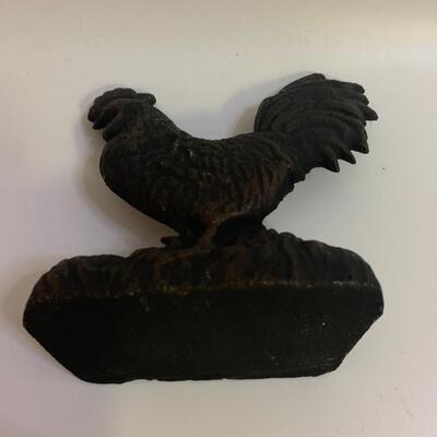 Cast Iron Rooster Chicken Hen Door Stop / Paper weight - 5.5â€ long x 4.5â€ high approx