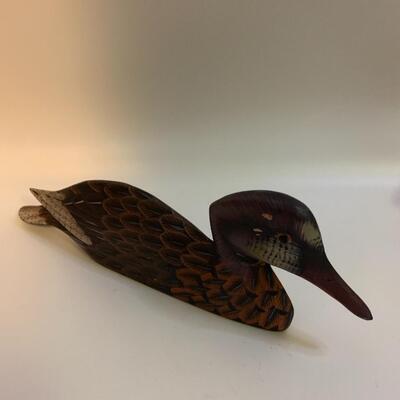 3 Wooden â€œDecoyâ€ Ducks - 6â€ long 8.5â€ long & 10.5â€ long approx. each is 2-3â€ high
