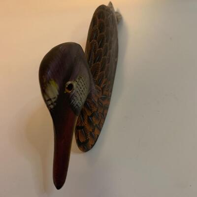 3 Wooden â€œDecoyâ€ Ducks - 6â€ long 8.5â€ long & 10.5â€ long approx. each is 2-3â€ high