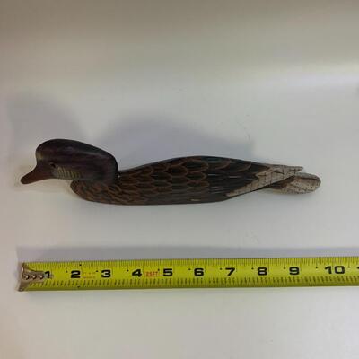 3 Wooden â€œDecoyâ€ Ducks - 6â€ long 8.5â€ long & 10.5â€ long approx. each is 2-3â€ high