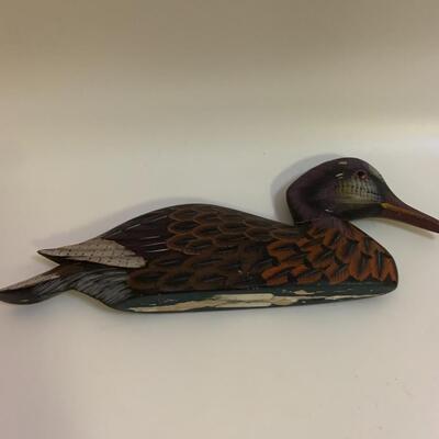 3 Wooden â€œDecoyâ€ Ducks - 6â€ long 8.5â€ long & 10.5â€ long approx. each is 2-3â€ high