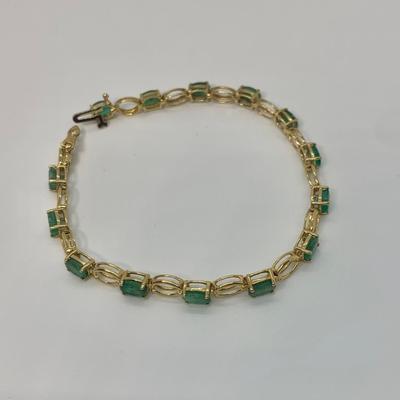 LOT 4: 14k Nissko Emerald Tennis Bracelet