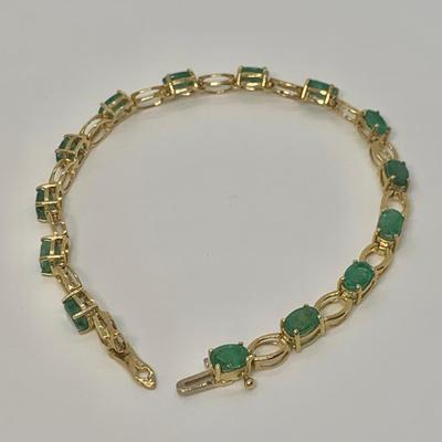 LOT 4: 14k Nissko Emerald Tennis Bracelet