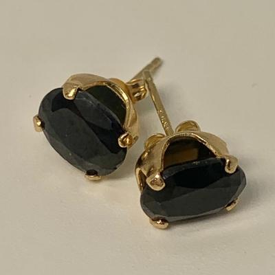 LOT 8: 14k 1.40g Black Diamond Pierced Earrings