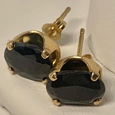 LOT 8: 14k 1.40g Black Diamond Pierced Earrings