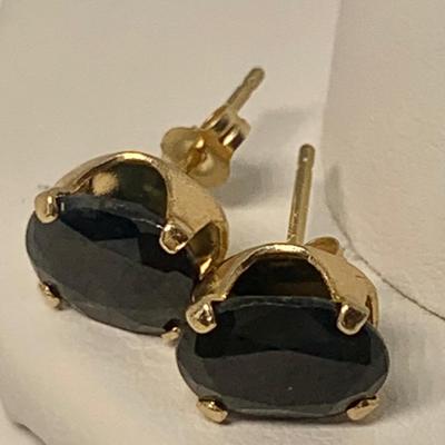 LOT 8: 14k 1.40g Black Diamond Pierced Earrings
