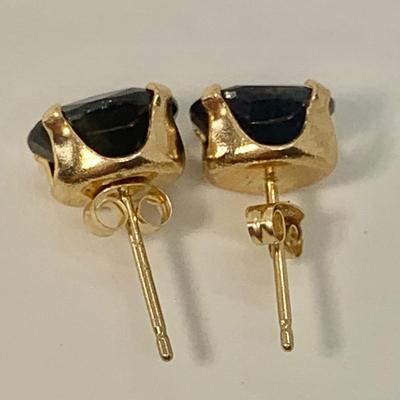 LOT 8: 14k 1.40g Black Diamond Pierced Earrings
